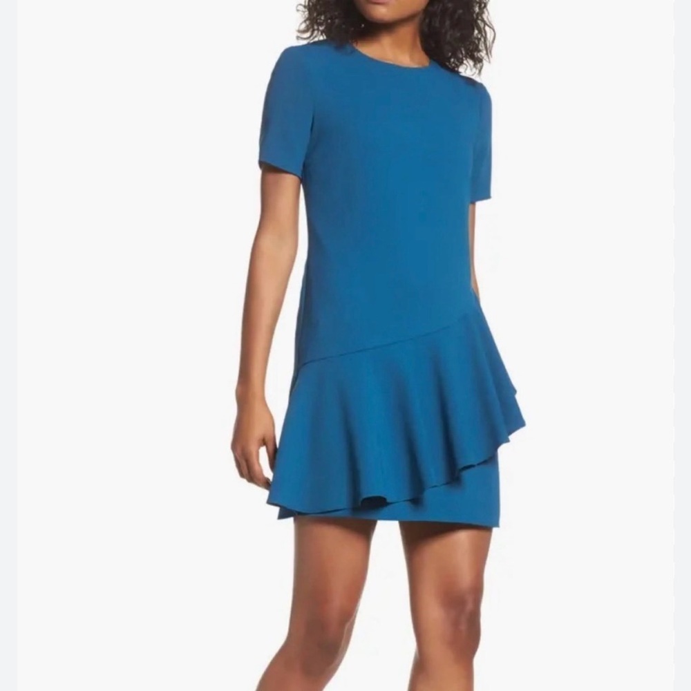 Charles Henry Assymetrical Ruffle Mini Dress Size M